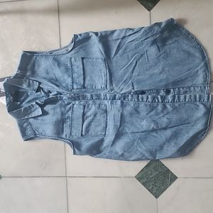 Who What Wear Chambray Sleeveless Top XS NWT